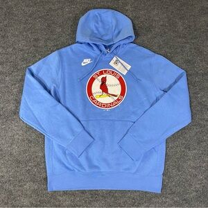 Nike Cooperstown Collection St Louis Cardinals Men Medium Blue Hoodie NWT